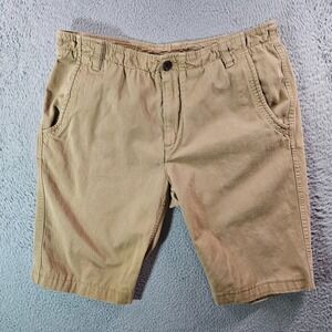 Trevero Shorts Men 34‎ Flat Front Tan Flap Pockets